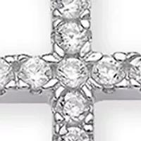 Sterling Silver Cross Pendant Necklace and Earring Set 