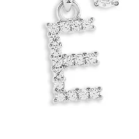 Sterling Silver Cubic Zirconia Initial and Round Earrings Set in Ornament Gift Box