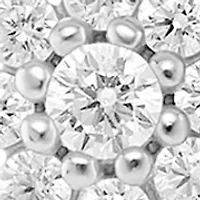 Sterling Silver Cubic Zirconia Opal Double Flower Hoop 4-Pair Earrings Set