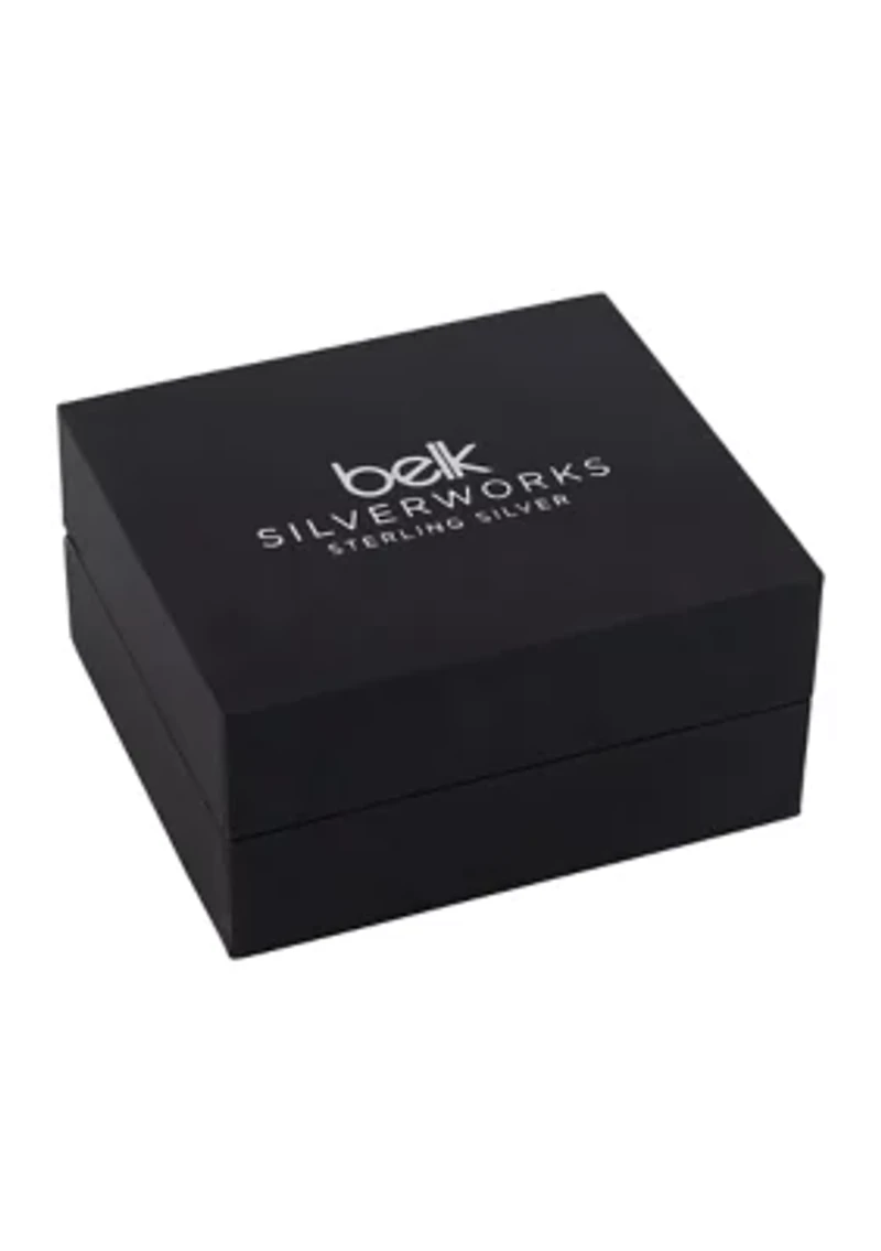 Sterling Silver Cubic Zirconia Opal Double Flower Hoop 4-Pair Earrings Set