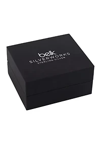 Sterling Silver Cubic Zirconia Opal Double Flower Hoop 4-Pair Earrings Set