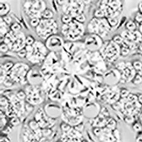 Sterling Silver CZ Snowflake Pendant Necklace with 5mm Round CZ Studs Set