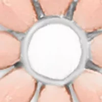 Fine Silver Plated Cubic Zirconia and Enamel Daisy Flower Stud Earrings Duo Set