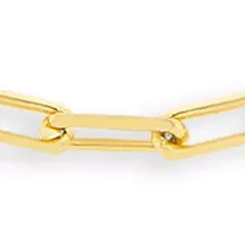 Gold Plated Baby Curb & Paperclip Chain Duo Necklace Set