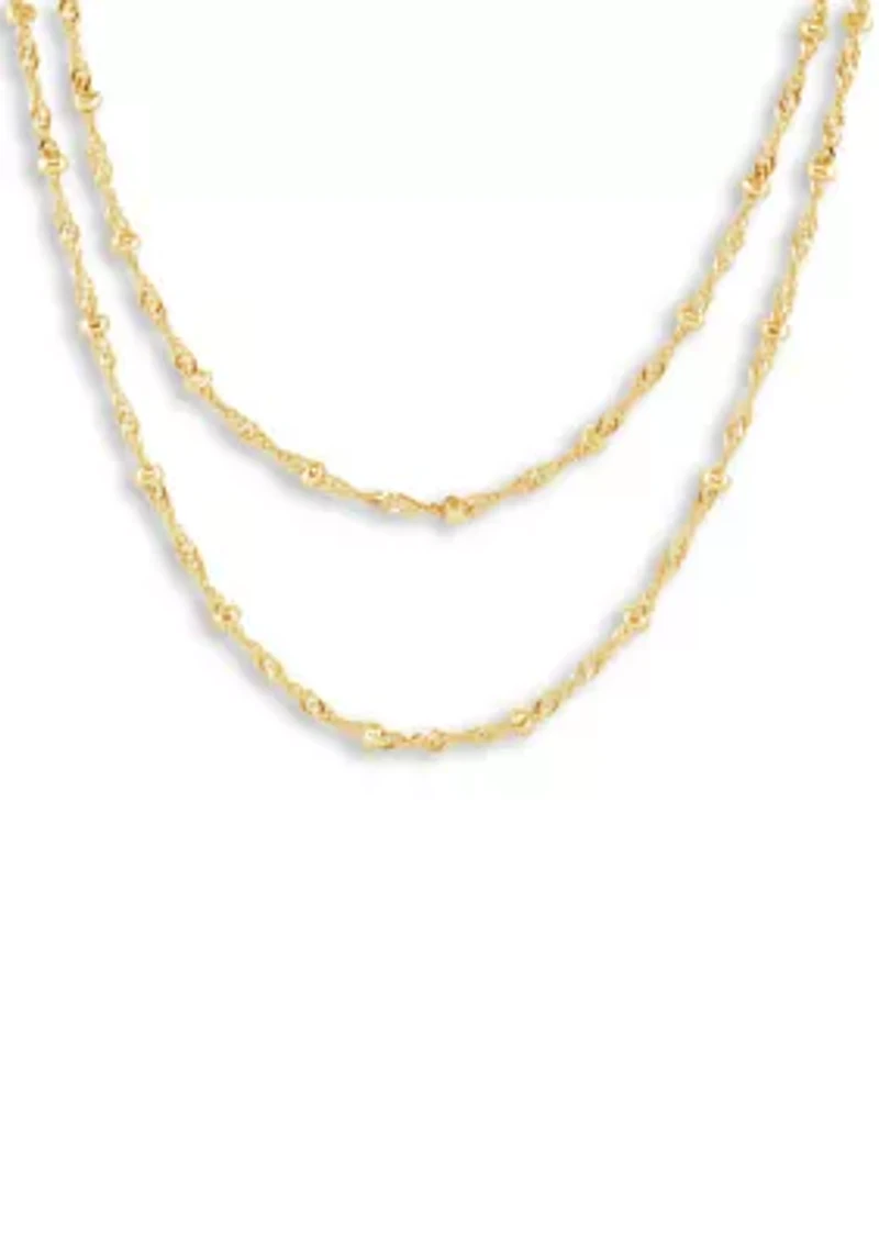 Fine Plated Double Singapore Beaded Necklace