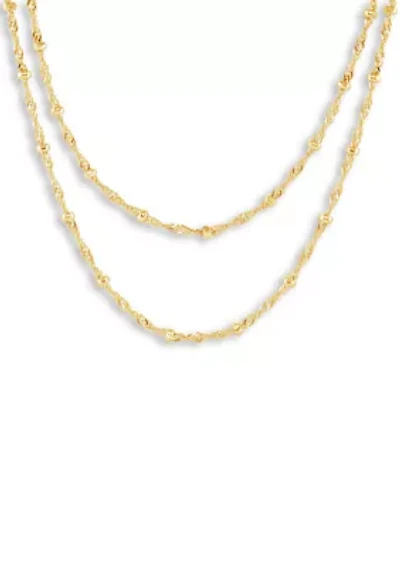 Fine Plated Double Singapore Beaded Necklace