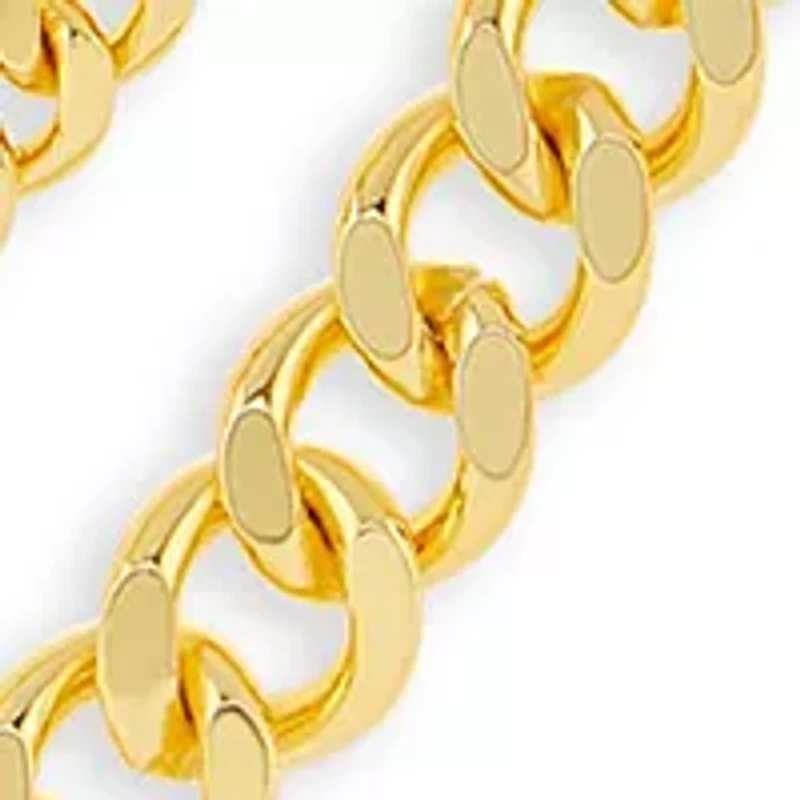 Plated Double Curb Chain Necklace Set