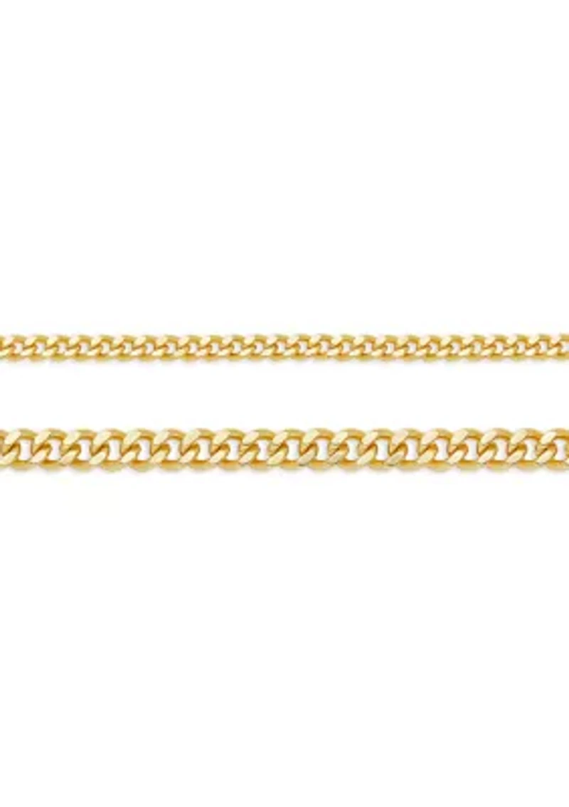 Plated Double Curb Chain Necklace Set