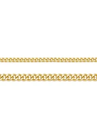 Plated Double Curb Chain Necklace Set