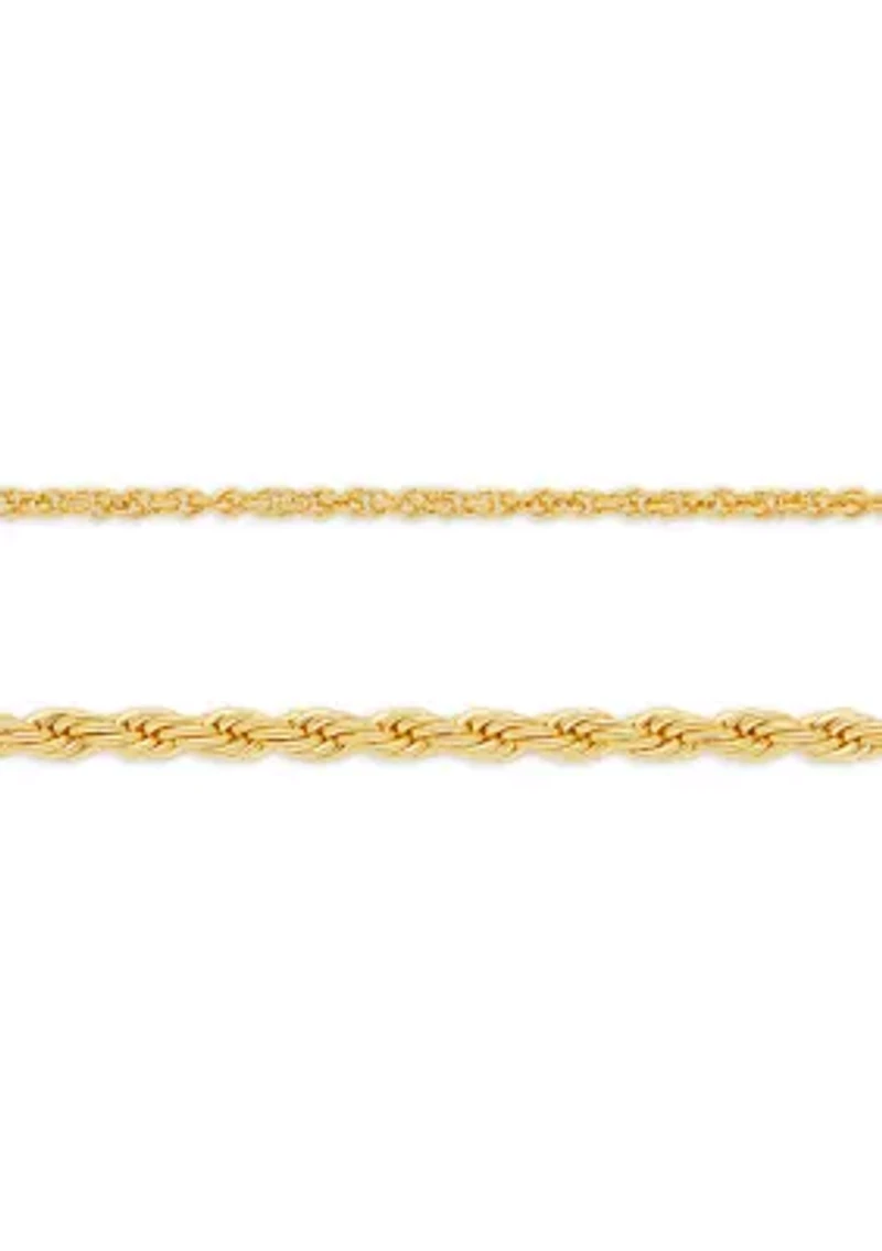 Plated Double Rope Chain Necklace Set