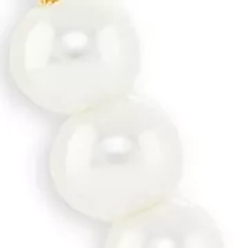 Gold Plated White Pearl Studs & Pearl Station Paperclip Double Layered Necklace Set