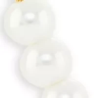 Gold Plated White Pearl Studs & Pearl Station Paperclip Double Layered Necklace Set