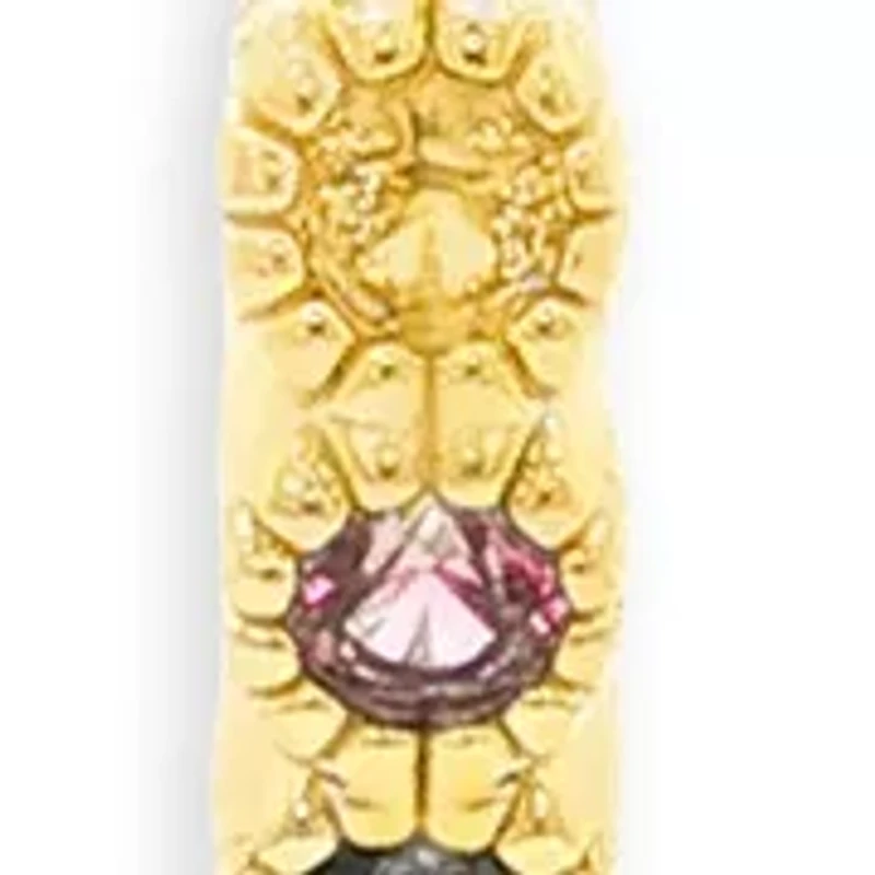 Cubic Zirconia Hoop & Beaded Singapore Double Layered Necklace Set