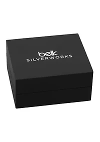 Cubic Zirconia Hoop & Beaded Singapore Double Layered Necklace Set