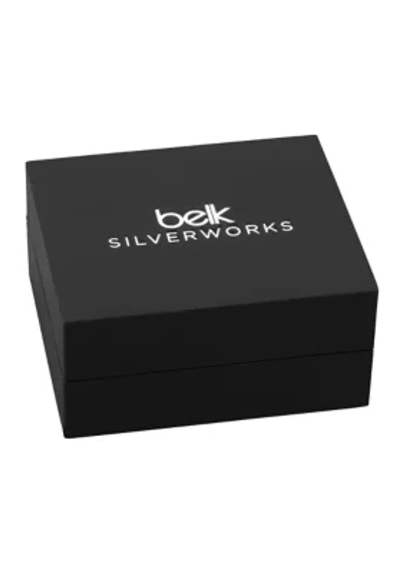 Gold Plated Round & Heart Cubic Zirconia Earrings & Pavecz Mom Bracelet Set