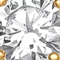 Sterling Silver Gold Plated 2.5 Millimeter and 3-5 Millimeter Round Cubic Zirconia Studs Set