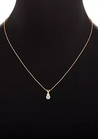 Gold Plated Sterling Silver Cubic Zirconia Round Studs & Round CZ Cluster Pendant Necklace Set