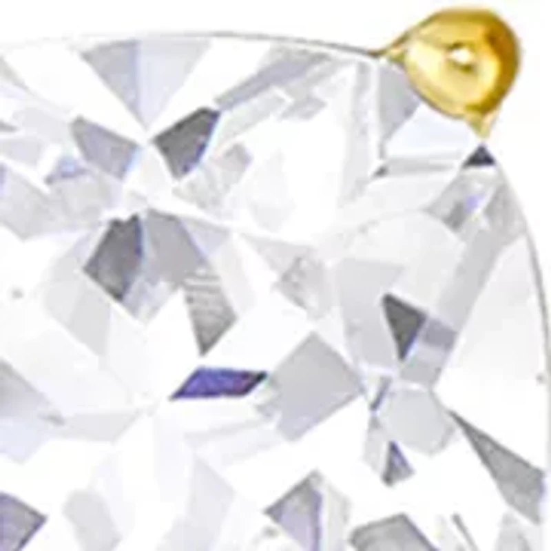 Sterling Silver Gold Plated Cubic Zirconia Multi Shape Studs 4-Pair Set