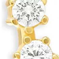 Gold Over Silver Silver Cubic Zirconia Stud, Double Stud, Crawler Stud & Endless Hoop Earring Set