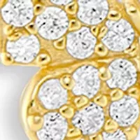 Round Cubic Zirconia Opal Heart Pavé Butterfly Studs Set