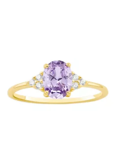 Lavender Oval Cubic Zirconia Ring