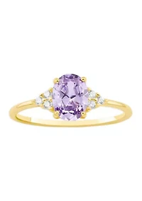 Lavender Oval Cubic Zirconia Ring