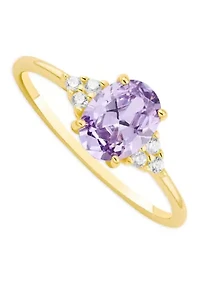 Lavender Oval Cubic Zirconia Ring