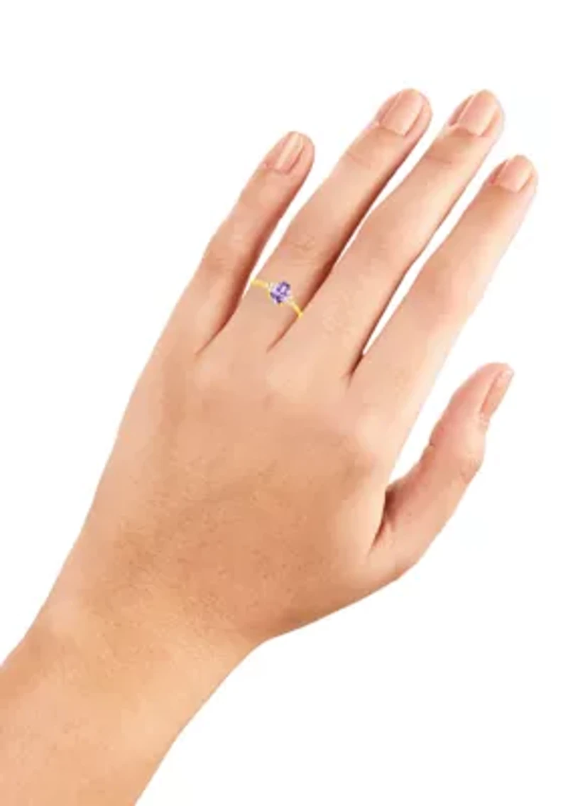 Lavender Oval Cubic Zirconia Ring