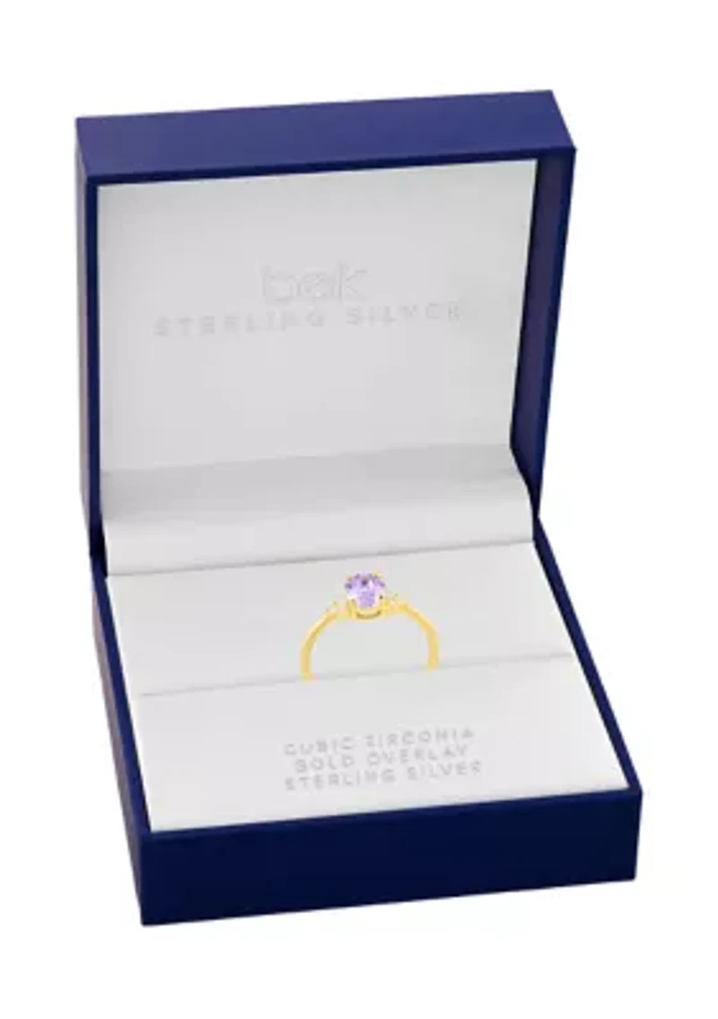 Lavender Oval Cubic Zirconia Ring