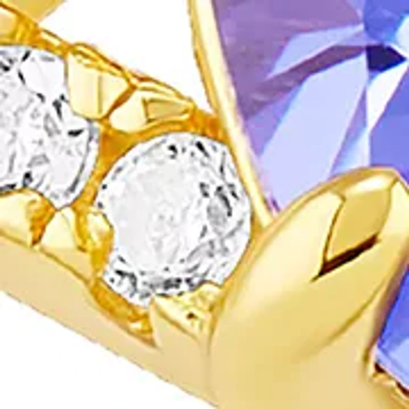 Gold Over Sterling Silver Purple Cubic Zirconia Twist Ring