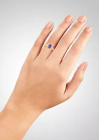 Gold Over Sterling Silver Purple Cubic Zirconia Twist Ring