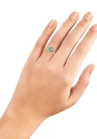 Cubic Zirconia Stone Flower sterling Band Ring