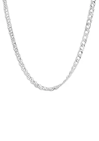 Sterling Silver Mini Rombo Link Chain Necklace