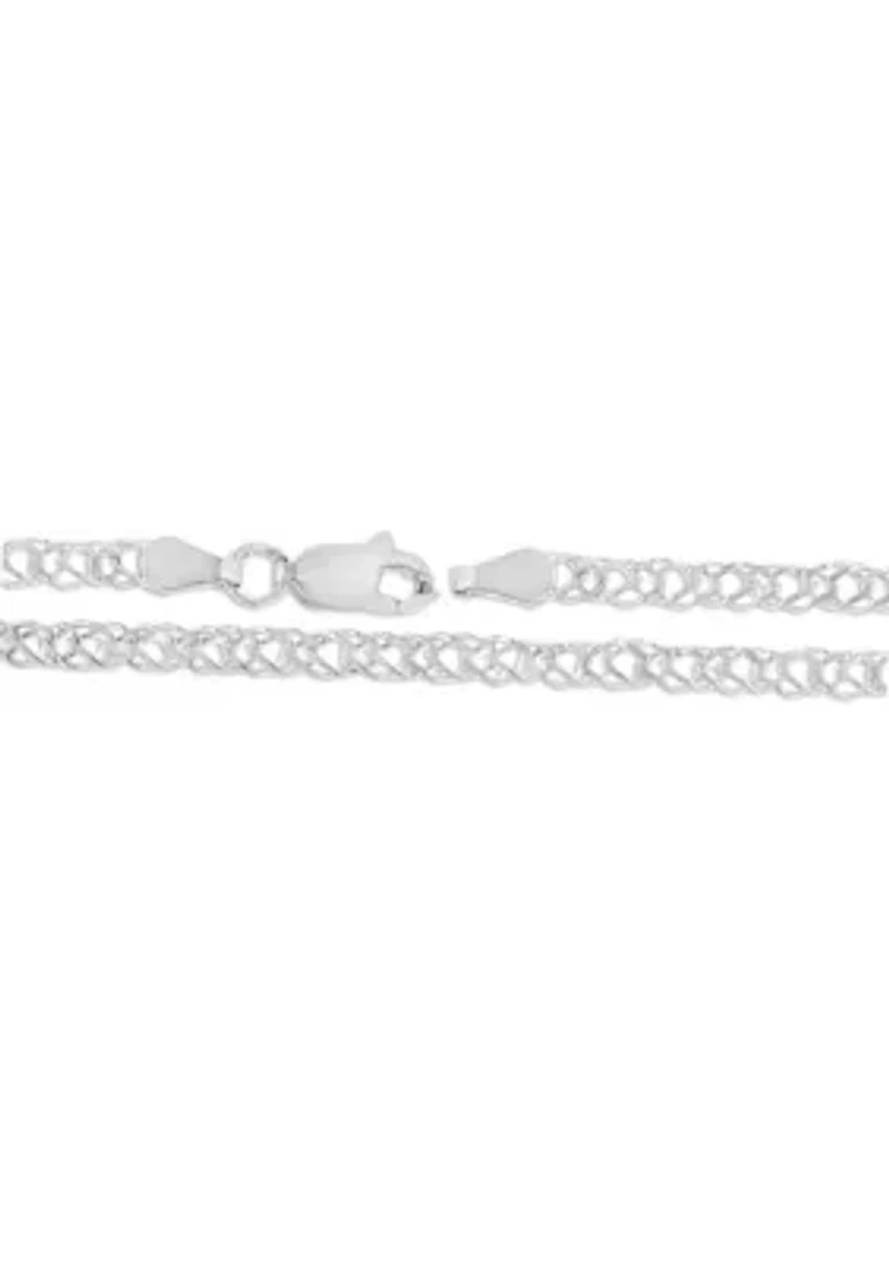 Sterling Silver Mini Rombo Link Chain Necklace