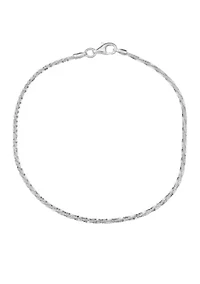 Simply Sterling Silver Sparkle Ankle Bracelet