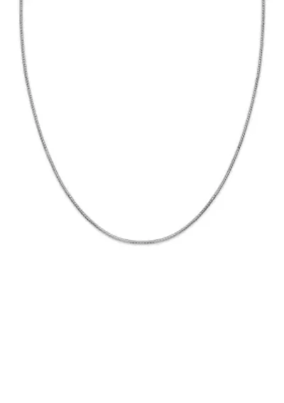 Box Chain Necklace in Sterling Silver 