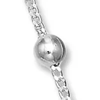025 Gauge Curb Chain Beaded Bracelet in Sterling Silver