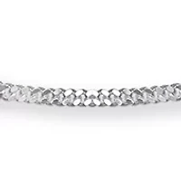 Sterling Silver Alternating Braided Link Necklace