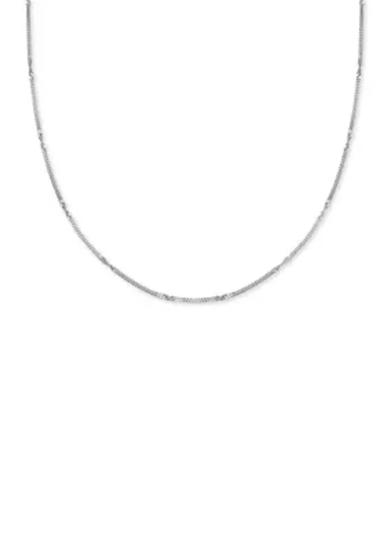 Sterling Silver Alternating Braided Link Necklace