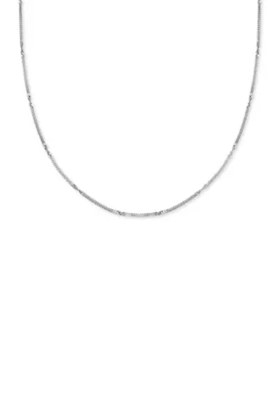 Sterling Silver Alternating Braided Link Necklace