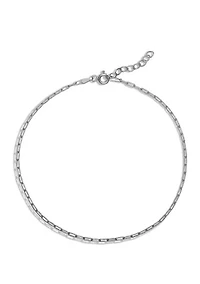 Sterling Silver Paper Clip Link Chain Anklet