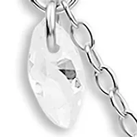 Sterling Silver Marquise Cubic Zirconia Drops 16" Necklace