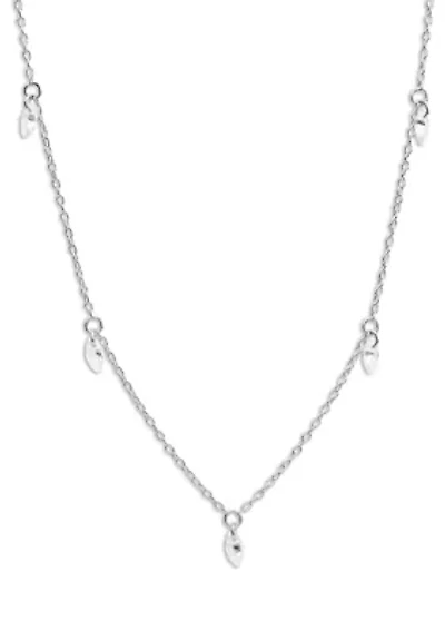 Sterling Silver Marquise Cubic Zirconia Drops 16" Necklace