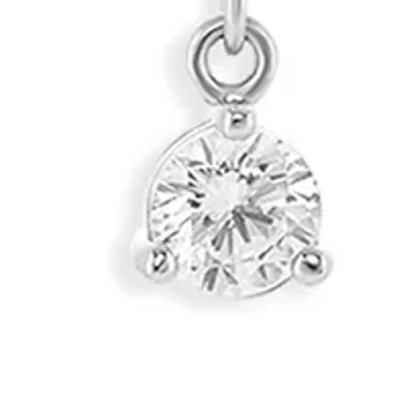 Sterling Silver Singapore Cable Double Layered Heart & Round Cubic Zirconia Necklace