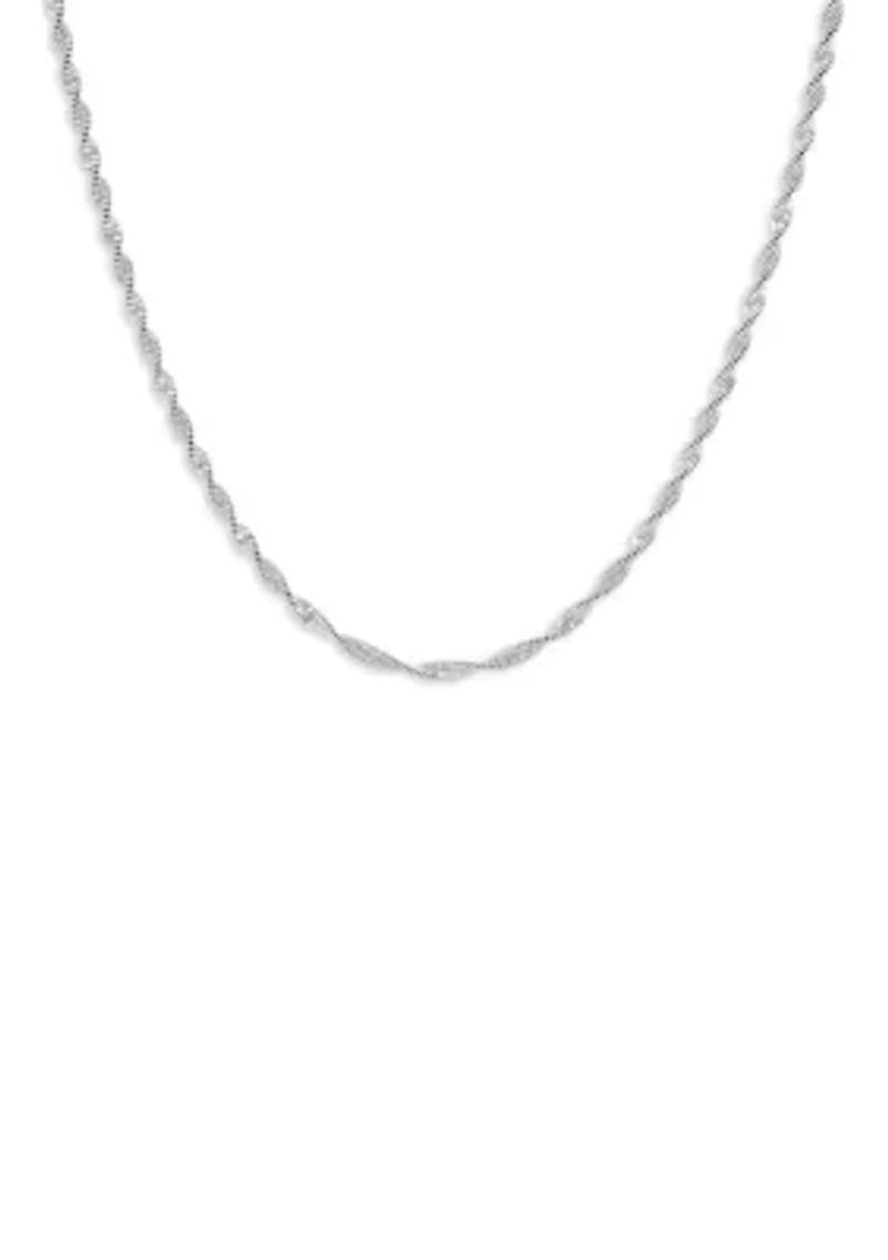 Sterling Silver Twisted Butterfly 18" Chain Necklace