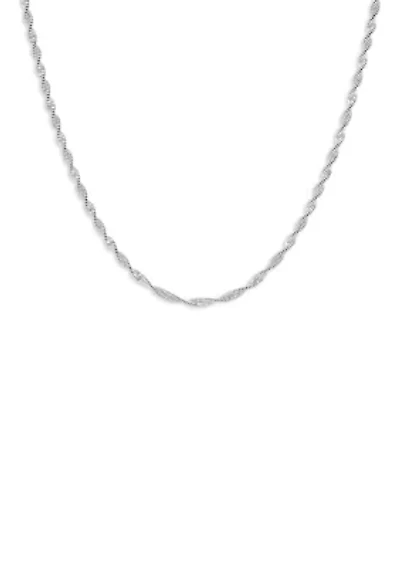 Sterling Silver Twisted Butterfly 18" Chain Necklace