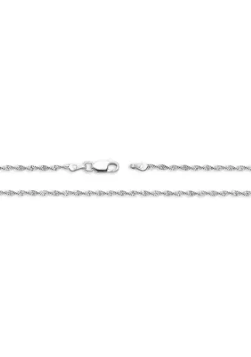 Sterling Silver Twisted Butterfly 18" Chain Necklace