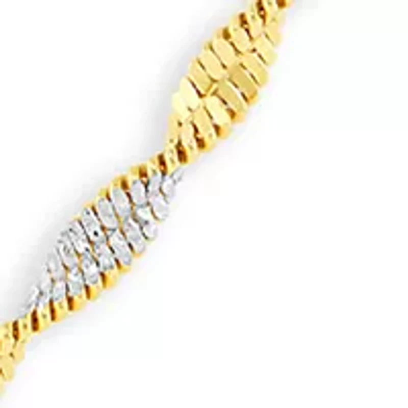 Sterling Silver Two-tone Twisted Butterfly 20in Chain Necklace