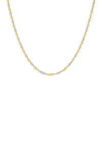 Sterling Silver Two-tone Twisted Butterfly 20in Chain Necklace