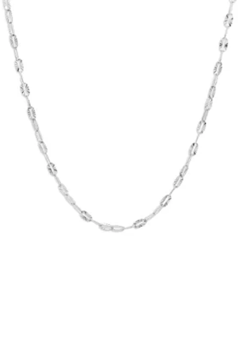 Sterling Silver Diamond Cut Paper Clip Chain necklace